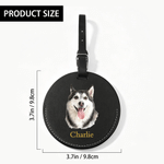 Personalized Hand-Painted Pet Portrait PU Leather Bag Tag with Name and Photo Travel Accessory Birthday Gift for Pet Lovers