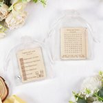 Personalised Rustic Wooden Board Game with Text and Date Set of 3 Bridal Shower Wedding Party Gift for Couple Guests