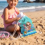 Personalized Cute Diving Kid Sea Animal Drawstring Beach Backpack with Name Summer Vacation Beach Party Birthday Gift for Boys Girls