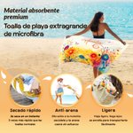 Toalla de playa personalizada de microfibra de secado rápido con nombre y diseño floral acuarela regalo de vacaciones para mujer familia amiga