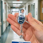 Personalised Pill Capsule Cartoon Medical Staff Retractable Badge Reel with Name Nurses' Day Appreciation Birthday Gift for Doctor Nurse
