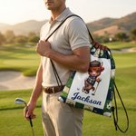 Personalized Sports Highland Cow Drawstring Bag with Name Daily Use Game Day Birthday Gift for Sports Lovers