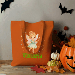 Personalized Trick or Treat Cartoon Character Pumpkin Spooky Ghost Large Capacity Canvas Bag with Name Halloween Party Gift for Kid