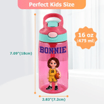 Personalised Cartoon Basketball Player 16 oz Water Bottle with Name Daily Use Back to School Birthday Gift for Kids Students