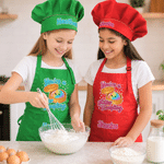 Personalized Cute You're a Glitter Dumpling Adjustable Kid Apron Chef Hat Set with Name and Pocket Kitchen Birthday Gift for Kid Girl