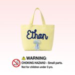Personalized Cute Striped Flower Donut Pineapple Charm Handbag with Embroidery Name Summer Vacation Beach Party Birthday Gift for Kids