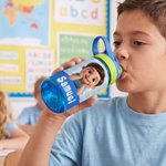Personlig vannflaske med tegneseriefigur, navn og silikonstrå – perfekt til friluftsliv, bursdager og skolestart – en flott gave til elever