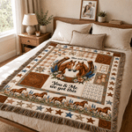 Personalized You and Me We Got This Horse Tassel Soft Throw Blanket with Name Bedroom Housewarming Anniversary Gift for Couple Horse Owner