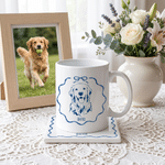Personalized Glaze Effect Pet Photo Design 11 oz 15 oz Ceramic Coffee Mug with Name and Coaster Memorial Birthday Gift for Pet Owner