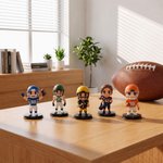 Figurine décorative personnalisée en 3D représentant un personnage de dessin animé sur le thème du football, avec texte, pour bureau – Cadeau d'anniversaire idéal pour les amateurs de sport