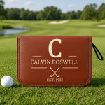 Personalized Golf Tool Leather Storage Pouch with Initial Name Year and 21 Pcs Golf Accessories Weekend Birthday Gift for Golf Lovers Golfers
