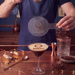 Personalised Simple Logo Food-Grade Acrylic Coffee Latte Art Mould with Initial Name and Date Coffee Bar Accessory Opening Gift for Coffee Lover