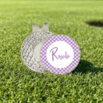 Personalised Checkered Golf Ball Marker Magnetic Hat Clip with Name Golf Club Game Day Birthday Gift for Golf Lover