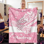 Personalised Multicolour Sparkle Cheerleading Skin-Friendly Warm Blanket with Name Cheer Camp Birthday Team Gift for Cheerleader