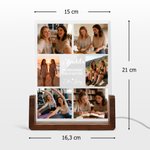 Luz nocturna acrílica LED personalizada con 6 fotos y nombre con base de madera regalo de cumpleaños y aniversario para familia amigos y pareja