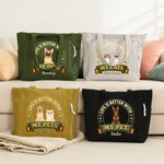 Personalised Life Is Better with Cat Dog Large Capacity Corduroy Tote Bag with Name Daily Use Travel Birthday Gift for Pet Owner Lover