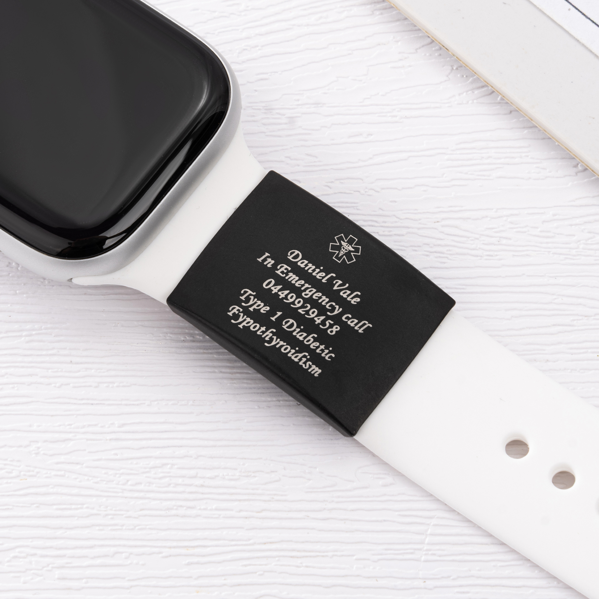Personalisierte Medical Alert ID Tag Notfall Sicherheit Platte für Watch Band Fitness Läufer Athleten Kletterer Ältere Essential