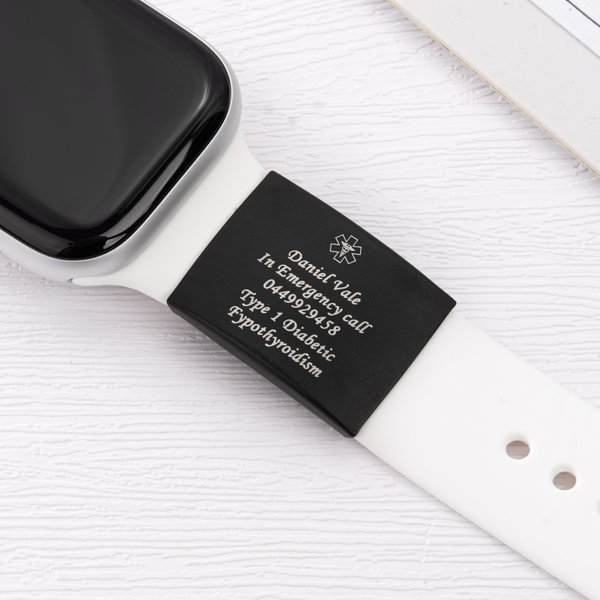 Personalized Medical Alert ID Tag Emergency Safety Plate for Watch Band Fitness Runners Athletes Climbers Elderly Essential