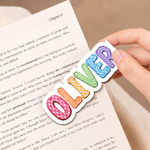 Personalized Oil Painting Effect Name Design Magnetic Bookmark Clip Birthday Back to School Gift for Book Lovers Readers