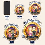 Personalized Cartoon Couple Character Cruise Fridge Magnet with Name Home Decor Birthday Summer Travel Gift for Couple Newlyweds