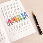 Personalized Oil Painting Effect Name Design Magnetic Bookmark Clip Birthday Back to School Gift for Book Lovers Readers