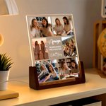 Luz nocturna acrílica LED personalizada con 6 fotos y nombre con base de madera regalo de cumpleaños y aniversario para familia amigos y pareja