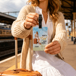 Personalized Cartoon Style Photo Just A Girl Who Loves Traveling Luggage Tag with Name Travel Accessory Vacation Birthday Gift for Travel Lovers