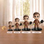 Figurine en 3D personnalisée avec nom et socle en bois - Thème de sport - Décoration de salon - Cadeau d'anniversaire pour les passionnés de sport