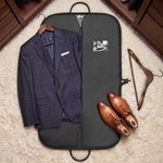 Personalised Durable Embroidered Name or Monogram Suit Bag with Leather Handle Travel Essentials Birthday Wedding Gift for Men Groomsmen