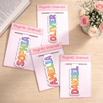 Personalized Oil Painting Effect Name Design Magnetic Bookmark Clip Birthday Back to School Gift for Book Lovers Readers