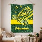 Personalised Multicolour Sparkle Cheerleading Skin-Friendly Warm Blanket with Name Cheer Camp Birthday Team Gift for Cheerleader