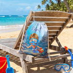 Personalised 3D-Style Design Photo Drawstring Bag with Name Beach Party Summer Holiday Birthday Gift for Boy Girl Diving Lover