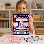 Personalized Fantasy Cartoon Theme First Day of Acrylic School Sign Board with Name and Pen School Supplies Back to School Gift for Students