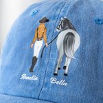 Personalized Cartoon Character Horse Back View Baseball Cap with Name Daily Wear Birthday Gift for Friends Horse Lovers