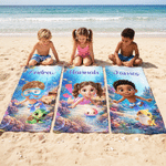 Personalised 3D-Style Design Photo Oversized Quick-Dry Beach Towel with Name Beach Party Summer Holiday Birthday Gift for Boy Girl Diving Lover
