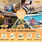 Personalised 3D-Style Design Photo Oversized Quick-Dry Beach Towel with Name Beach Party Summer Holiday Birthday Gift for Boy Girl Diving Lover
