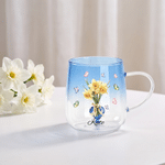 Personalised Butterfly Birth Flower 3D Heart Ornament Heat Resistant Glass Mug with Name Mother's Day Birthday Gift for Mum Woman