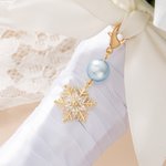 Personalised Bling Rhinestone Something Blue Pearl Bridal Bouquet Charm with Name and Card Anniversary Bridal Shower Wedding Gift for Bride