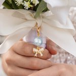 Personalised Bling Rhinestone Something Blue Pearl Bridal Bouquet Charm with Name and Card Anniversary Bridal Shower Wedding Gift for Bride