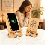 Personalized Pray Over It Cross Bible Phone Holder with Name Desk Decor Daily Use Birthday Gift for Friends Christians