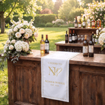 Personalized Elegant Cheers to Wedding Table Runner with Name and Initial Wedding Party Anniversary Bridal Party Gift for Newlyweds