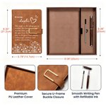Personalized A New Chapter Floral Heart A5 PU Leather Notebook with Name Retirement Farewell Leaving Job Gift for Retiree Friend Coworker