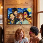 Personalisierte Van Gogh Kunst Stil Foto schwimmenden Rahmen Leinwand Drucke Wohnzimmer Home Decor Geburtstag Geschenk für Familie Freunde