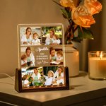 Luz nocturna acrílica LED personalizada con 6 fotos y nombre con base de madera regalo de cumpleaños y aniversario para familia amigos y pareja