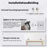 Gepersonaliseerde lijntekening van handafdrukken canvasprint met naam tekst en datum - wanddecoratie voor de kinderkamer cadeau voor kersverse ouders