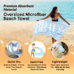 Personalised Stripes Bride Quick Dry Oversized Beach Towel with Name Honeymoon Travel Wedding Gift for Bride