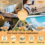 Personalised Stripes Bride Quick Dry Oversized Beach Towel with Name Honeymoon Travel Wedding Gift for Bride