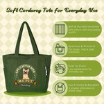 Personalised Life Is Better with Cat Dog Large Capacity Corduroy Tote Bag with Name Daily Use Travel Birthday Gift for Pet Owner Lover