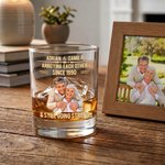 Personalised Retro Cartoon Photo Funny 10 oz Whisky Glass with Name and Year Housewarming Birthday Gift for Couple Wine Lovers Friends