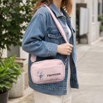 Personalized Birth Flower Bouquet PU Leather Adjustable Crossbody Bag with Name Birthday Anniversary Gift for Woman Bridesmaid